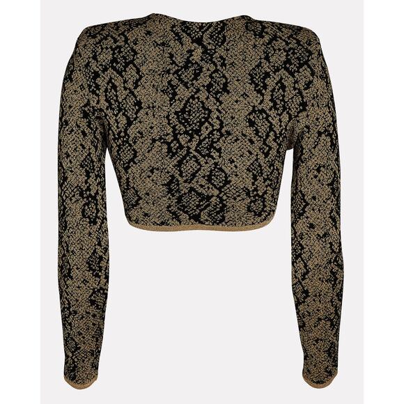DUNDAS Snakeskin Knit Crop Top - Picture 2 of 15
